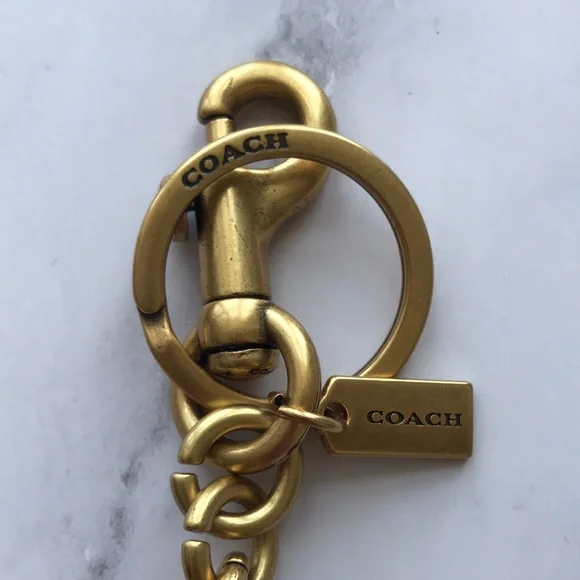 COACH Gold Cherry Keychain with Red Glitter Cherries - Picture 2 of 4